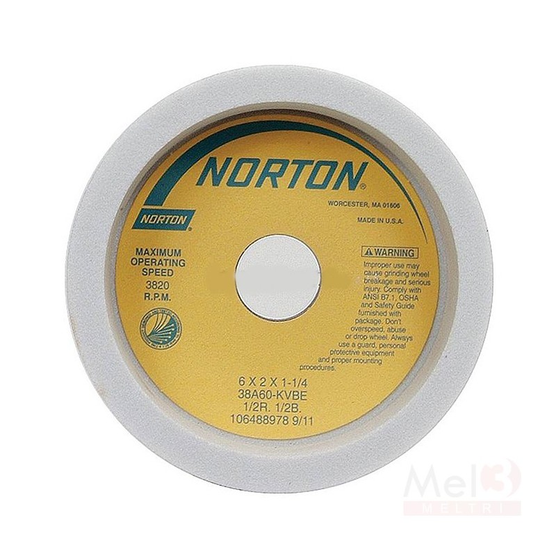 38 A/WA - WHITE ALUMINUM OXIDE TYPE STRAIGHT CUP T6